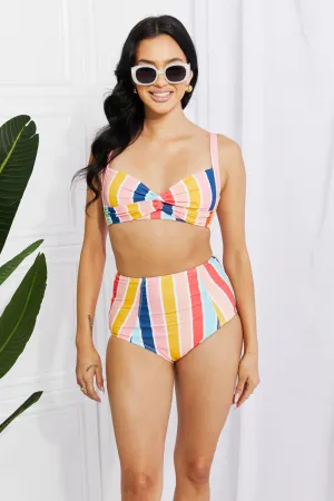 Marina West Swim Take A Dip Twist High-Rise Bikini in Stripe - Ships from The US