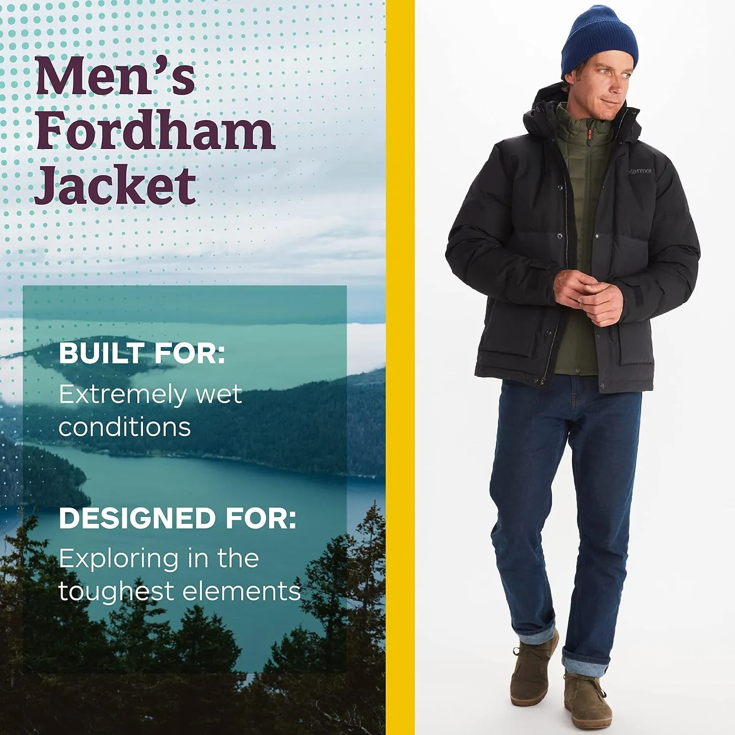 MARMOT Men's Fordham Down Jacket - Waterproof, Breathable 700-Fill Insulated Puffer Coat