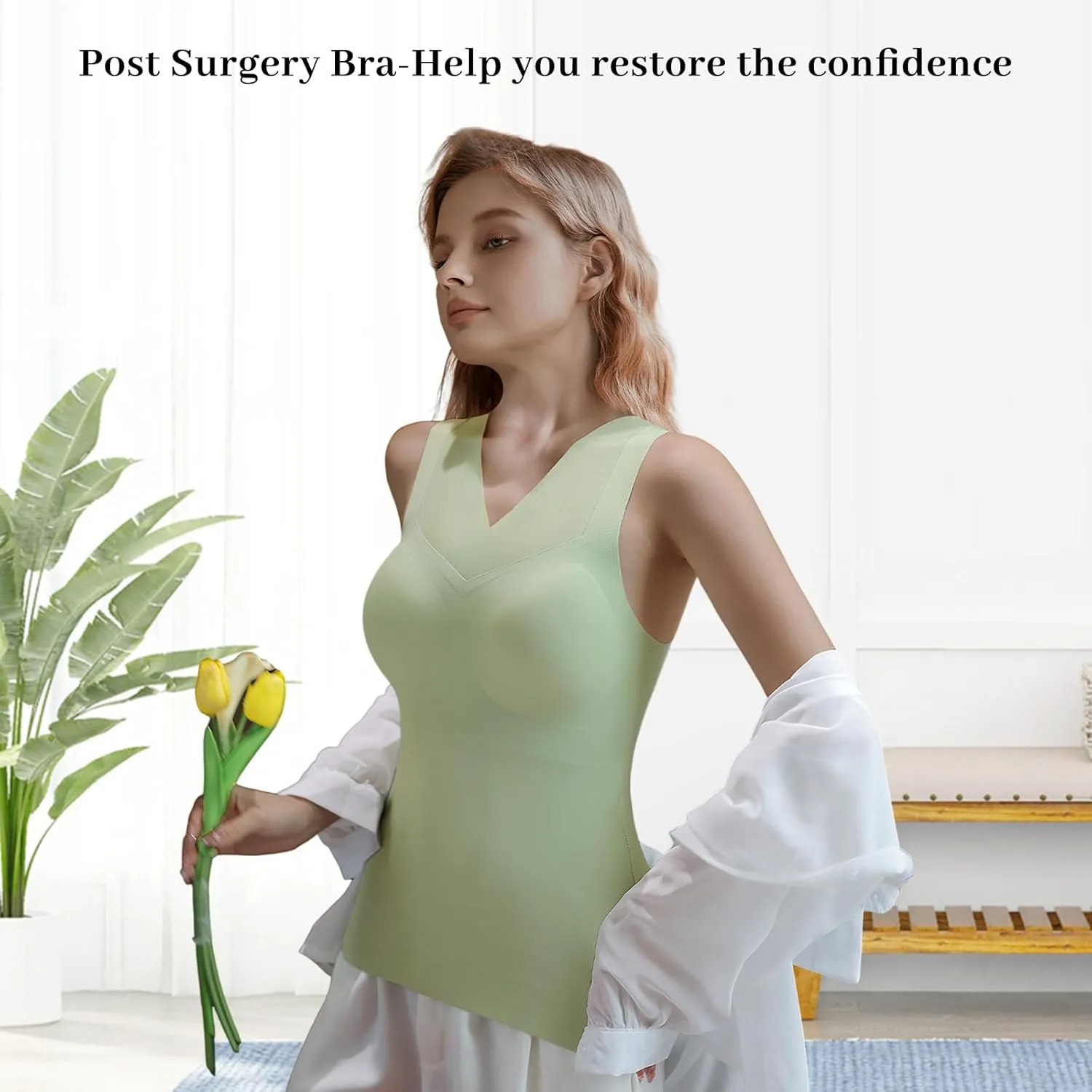 Mastectomy Camisoles with Prosthesis Breast, Comfort Women Post Sugical Tank Top, Prosthetic Breast Camisole