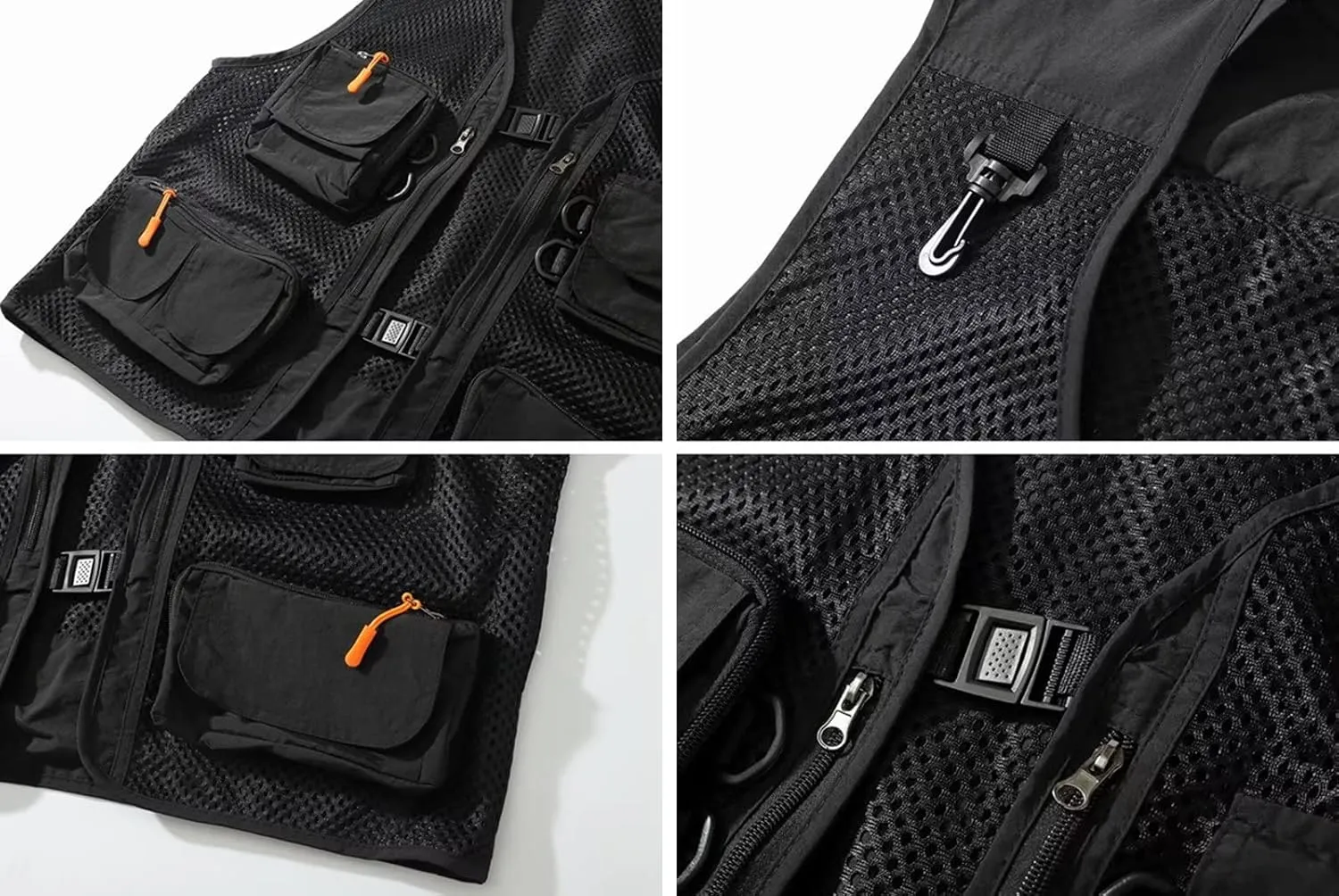 Men Mesh Breathable Multi-Pocket Vest Outdoor Travelers Fly Fishing Photography