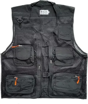 Men Mesh Breathable Multi-Pocket Vest Outdoor Travelers Fly Fishing Photography