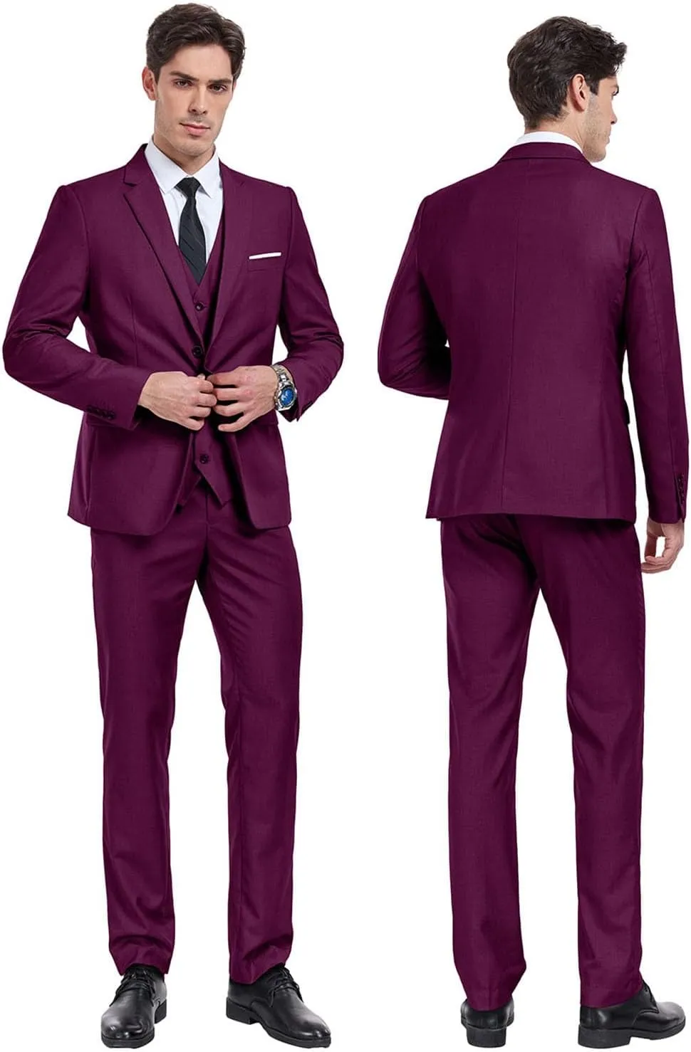 Men Suits 3 Pieces Set Slim Fit Prom Suit Tuxedo Business Formal Suit Wedding Suit Jacket Vest and Pant Suits