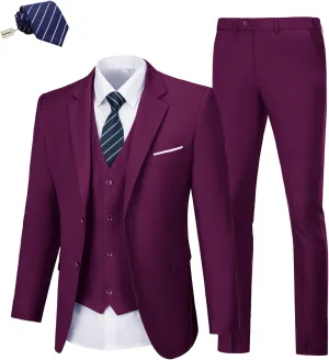 Men Suits 3 Pieces Set Slim Fit Prom Suit Tuxedo Business Formal Suit Wedding Suit Jacket Vest and Pant Suits