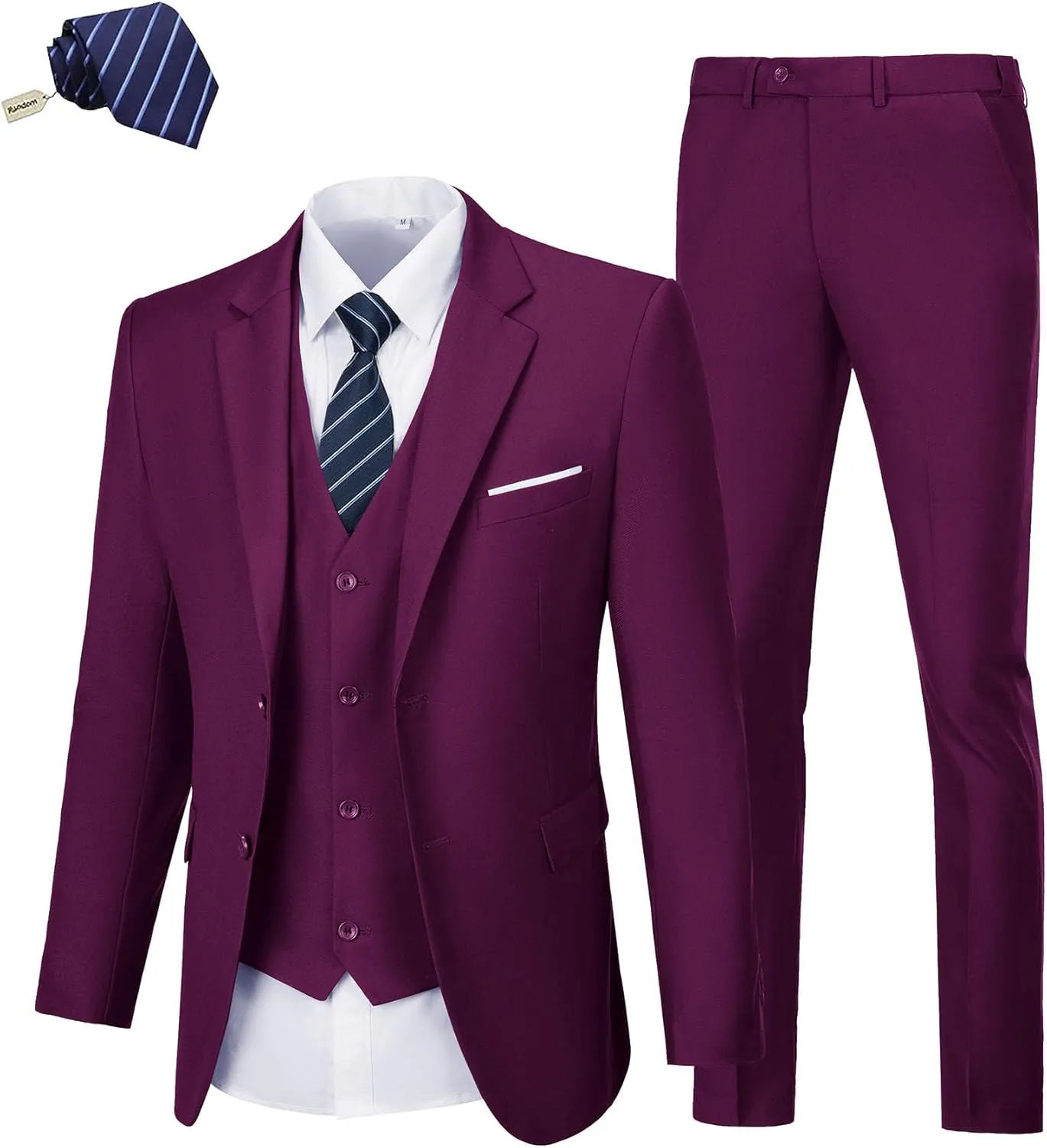 Men Suits 3 Pieces Set Slim Fit Prom Suit Tuxedo Business Formal Suit Wedding Suit Jacket Vest and Pant Suits