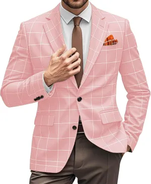Mens Blazer Western Sport Coats for Men Lightweight Notch Lapel Two Button Business Jacket Casual Sports Coat
