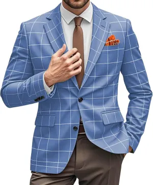Mens Blazer Western Sport Coats for Men Lightweight Notch Lapel Two Button Business Jacket Casual Sports Coat