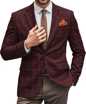 Mens Blazer Western Sport Coats for Men Lightweight Notch Lapel Two Button Business Jacket Casual Sports Coat