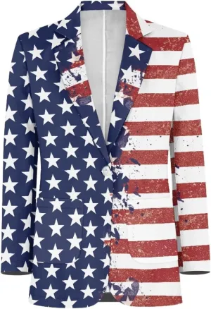 Men's Casual Blazer Long Sleeve Suit Jackets Sports Coats One Button Business Jacket with 2 Pocket Size XS-5XL