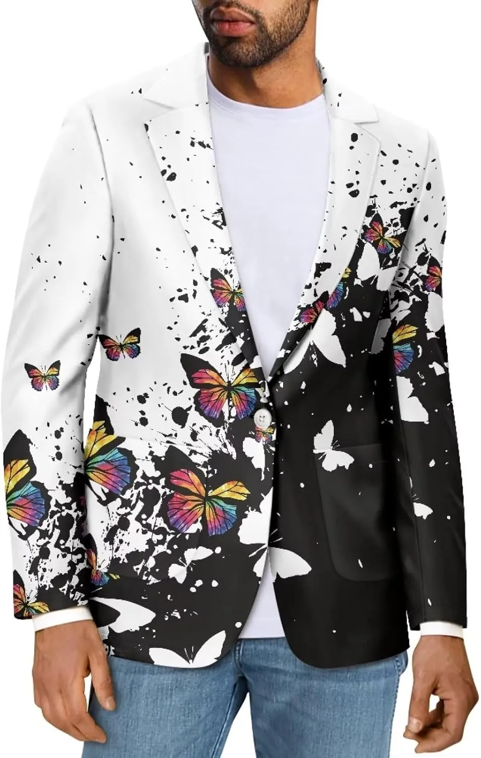 Men's Casual Blazer One Button Lightweight Sport Coats Slim Fit Suit Jacket with Pockets Business Blazer XS-5XL