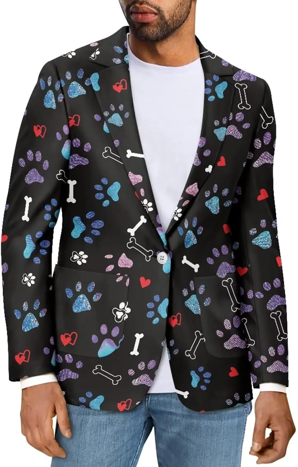 Men's Casual Blazer One Button Lightweight Sport Coats Slim Fit Suit Jacket with Pockets Business Blazer XS-5XL