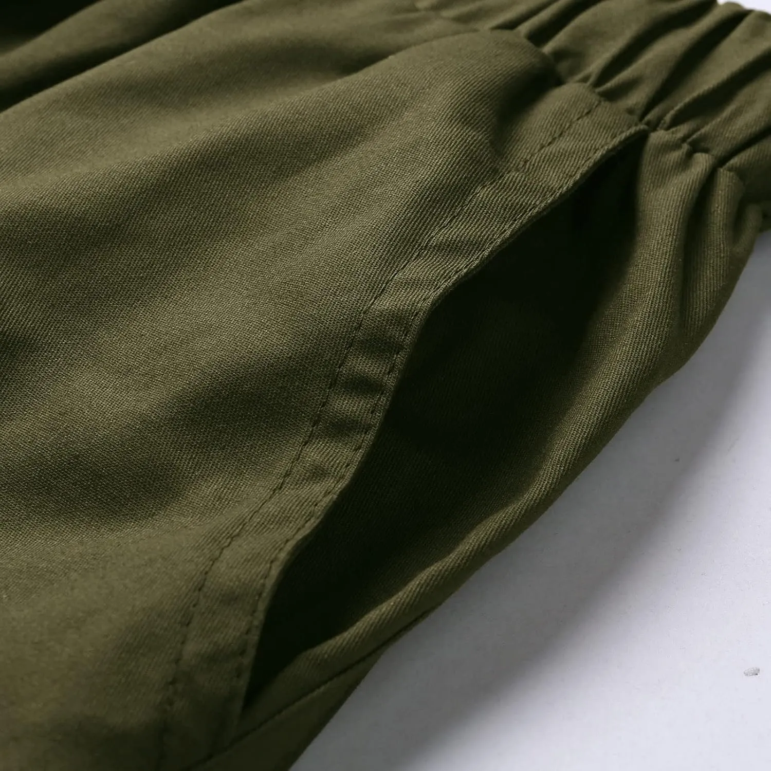 Men's Casual Solid Color Sweatpants Multi Pockets Pants Hiking Athletic Trousers Outdoor Wearing Pants with Pockets