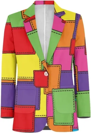 Men's Casual Sport Coat Lightweight One Button Suit Long Sleeve Jackets Novelty Blazer for Wedding Prom Dinner