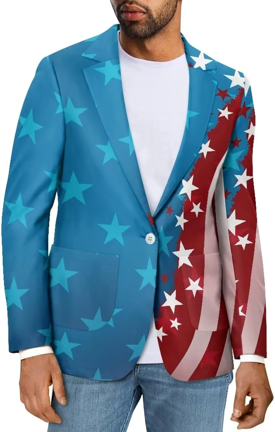 Men's Casual Sport Coat One Button Blazer Jacket Summer Lightweight Suit Jackets Knit Slim Fit Travel Blazers