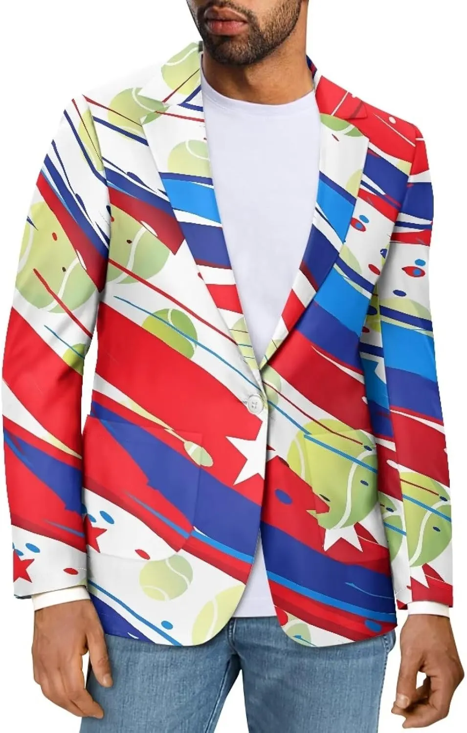Men's Casual Sport Coat One Button Blazer Jacket Summer Lightweight Suit Jackets Knit Slim Fit Travel Blazers
