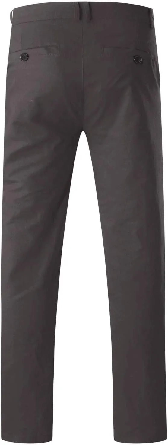 Mens Chinos Slim Fit Stretch Flat-Front Skinny Dress Pants Comfort Casual Solid Trousers