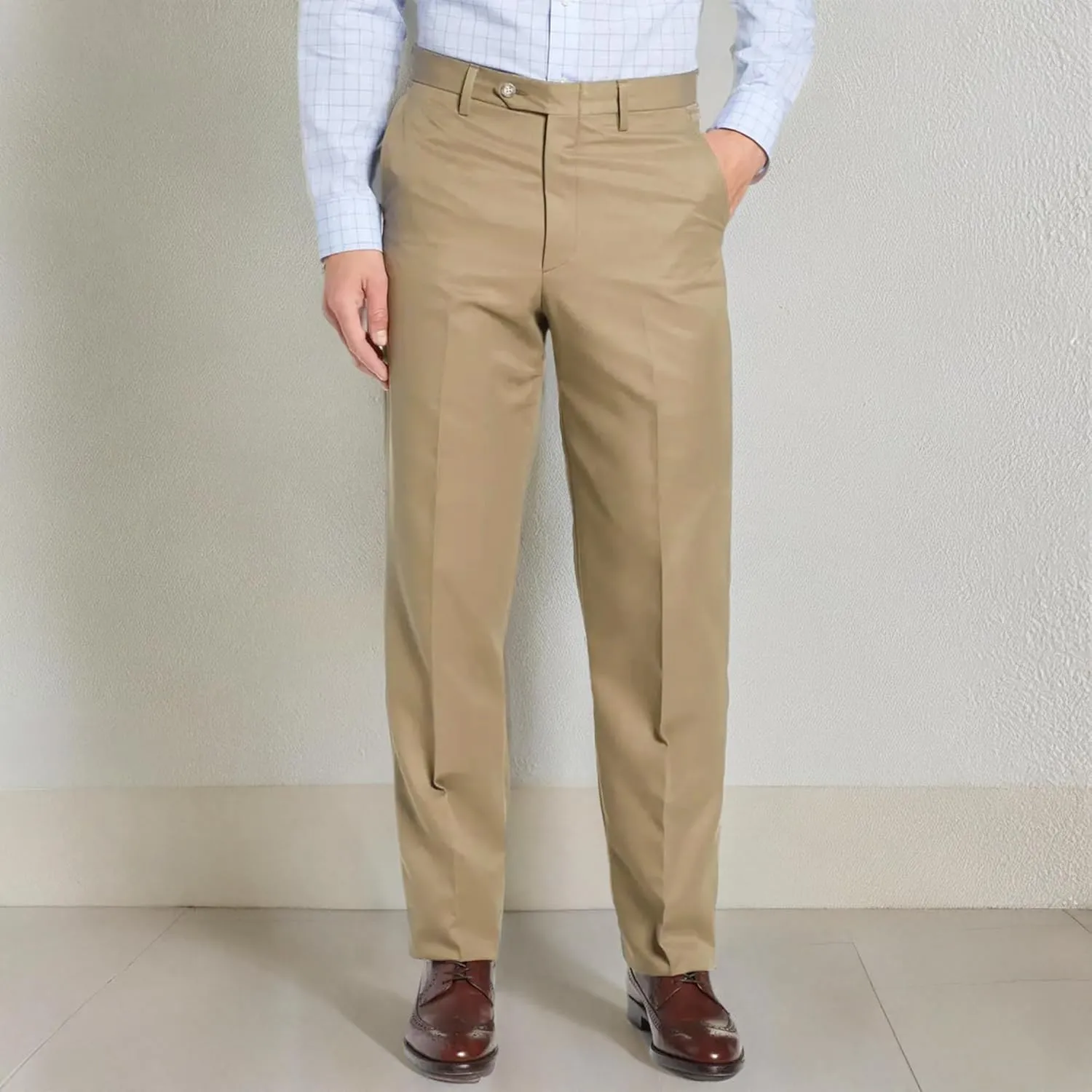 Men's Cozy Hidden Expandable Waist Dress Pants | Premium Stretch Texture Weave Work to Weekend Pants