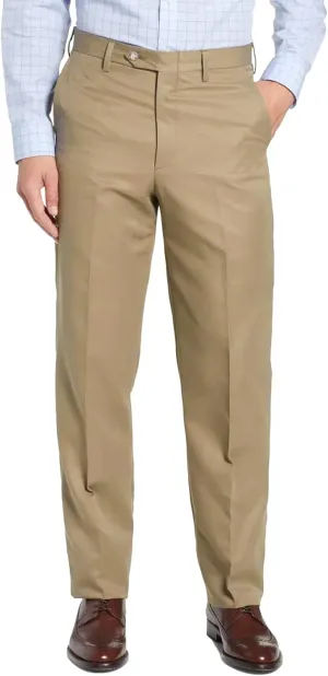 Men's Cozy Hidden Expandable Waist Dress Pants | Premium Stretch Texture Weave Work to Weekend Pants