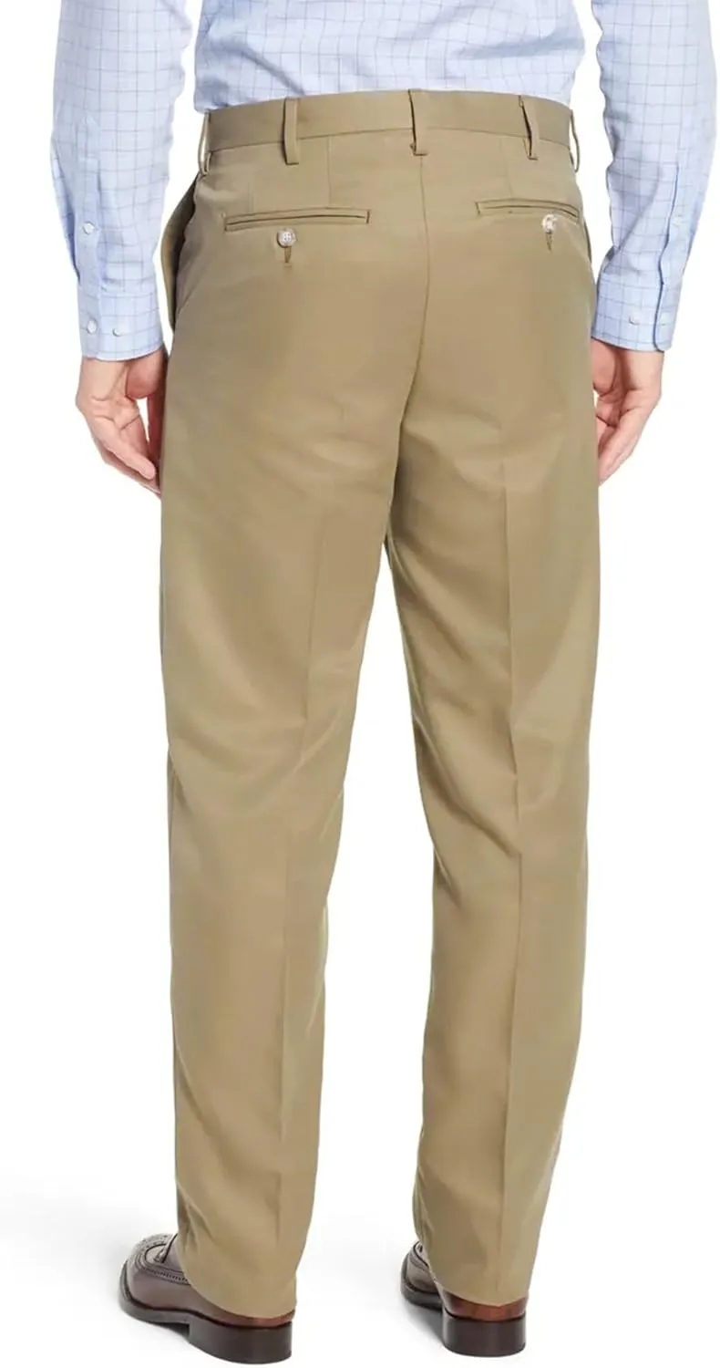 Men's Cozy Hidden Expandable Waist Dress Pants | Premium Stretch Texture Weave Work to Weekend Pants