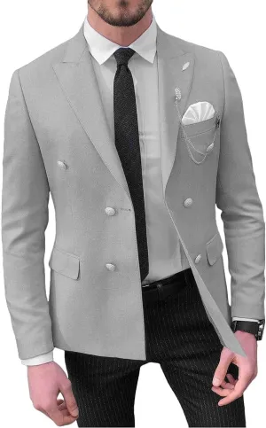 Mens Double Breasted Blazer Jacket for Men Slim Fit Casual Sports Coats for Men Regular Fit Business Wedding Dinner