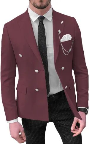 Mens Double Breasted Blazer Jacket for Men Slim Fit Casual Sports Coats for Men Regular Fit Business Wedding Dinner