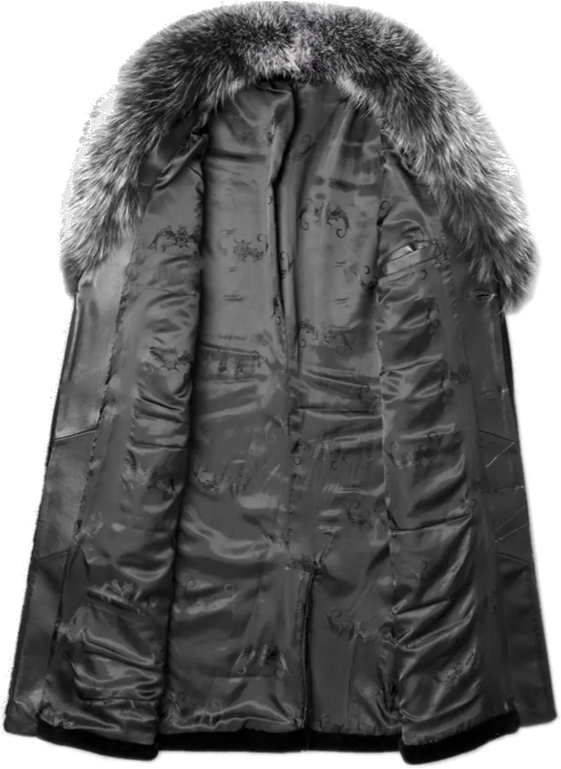 Men's Long Sleeve Fluffy Faux Fur Coat,Mens Winter Warm Faux Fur Overcoat,Long Thicken Soft Jacket Outerwear