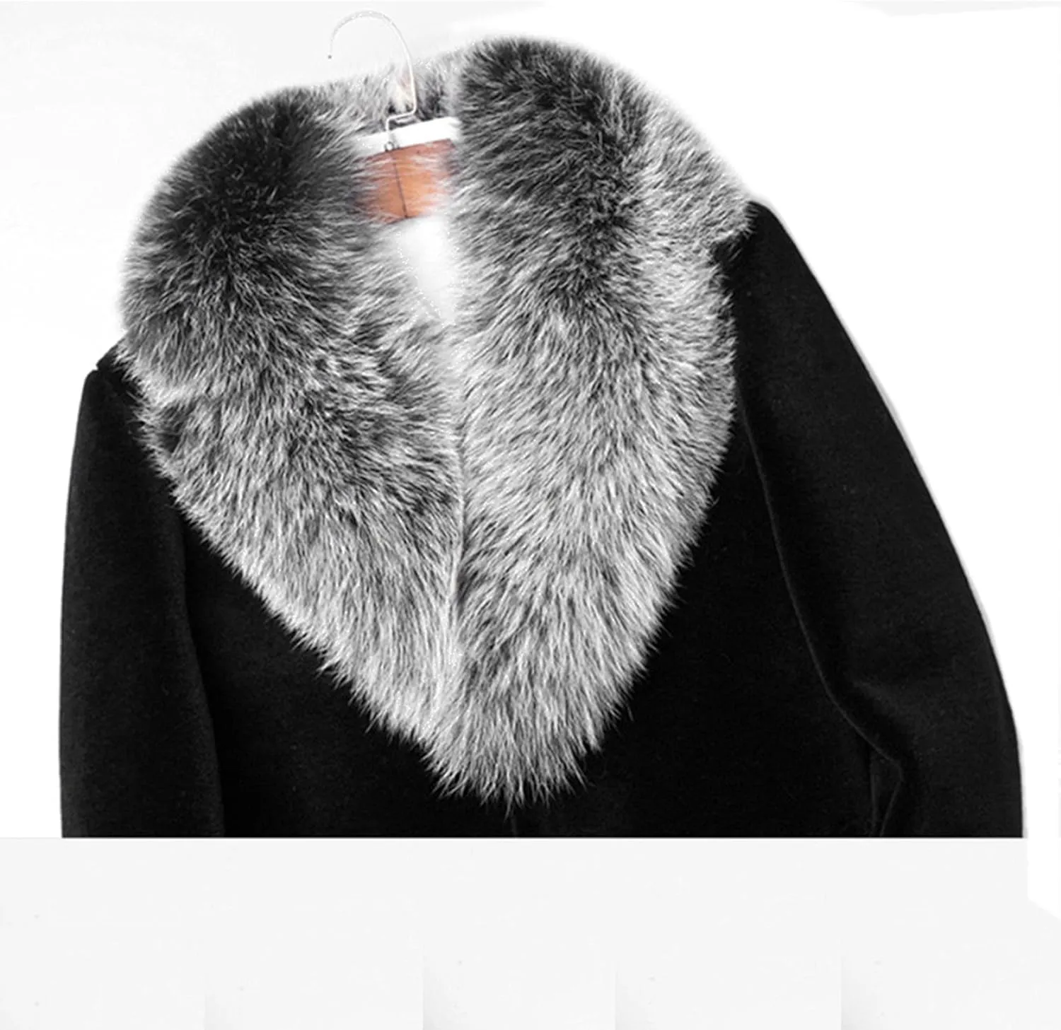 Men's Long Sleeve Fluffy Faux Fur Coat,Mens Winter Warm Faux Fur Overcoat,Long Thicken Soft Jacket Outerwear