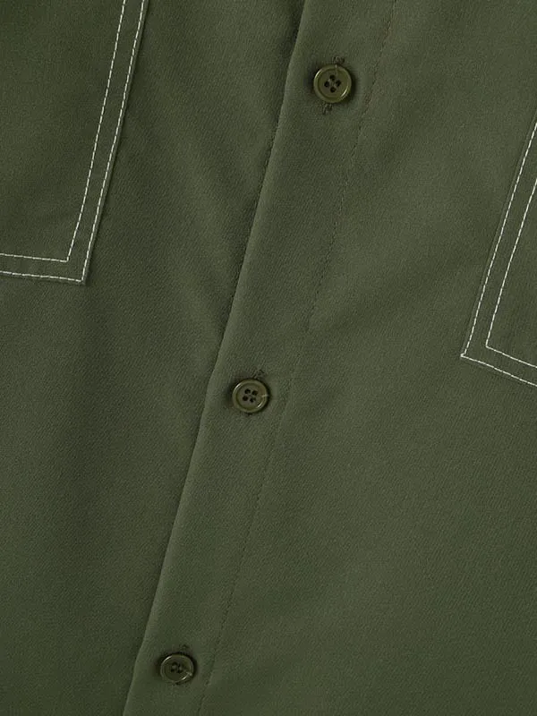 Mens Minimalist Quilted Long Sleeve Shirt SKUK82375
