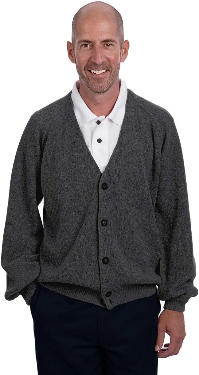  Men's Retro Pro 100% Pure Alpaca Cardigan, Breathable, Lightweight, Cozy & Luxurious Vintage Golf Sweater
