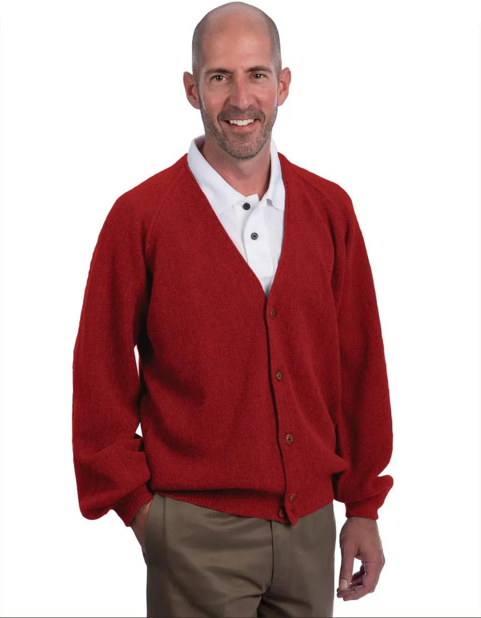  Men's Retro Pro 100% Pure Alpaca Cardigan, Breathable, Lightweight, Cozy & Luxurious Vintage Golf Sweater