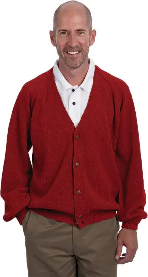  Men's Retro Pro 100% Pure Alpaca Cardigan, Breathable, Lightweight, Cozy & Luxurious Vintage Golf Sweater