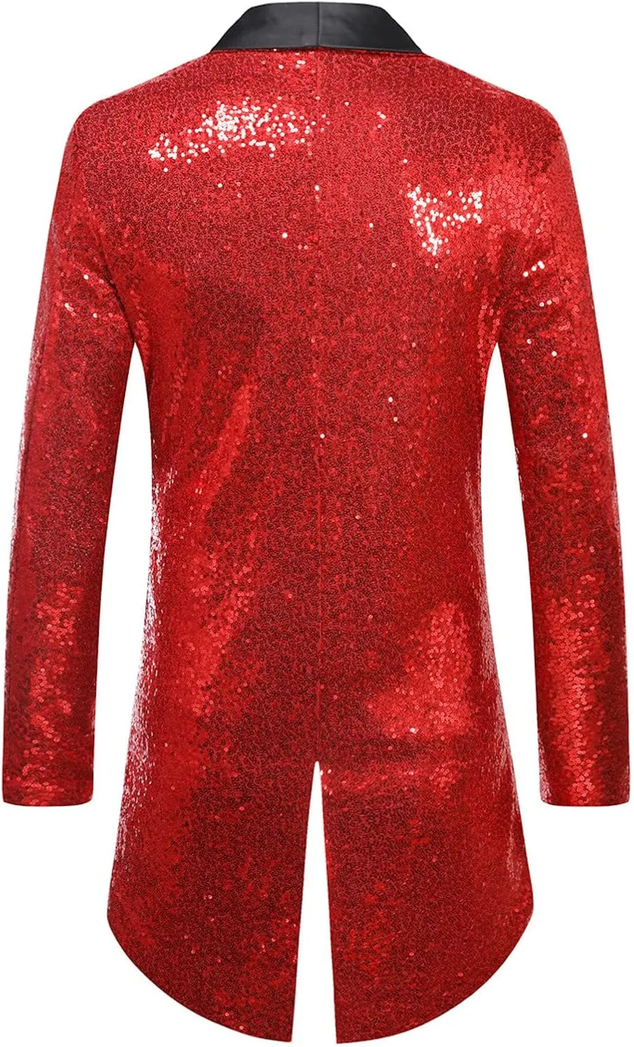 Mens Sequin Tuxedo Jacket Tails Slim Fit Tailcoat Dress Coat Swallowtail Dinner Wedding Party Blazer Suit Jackets