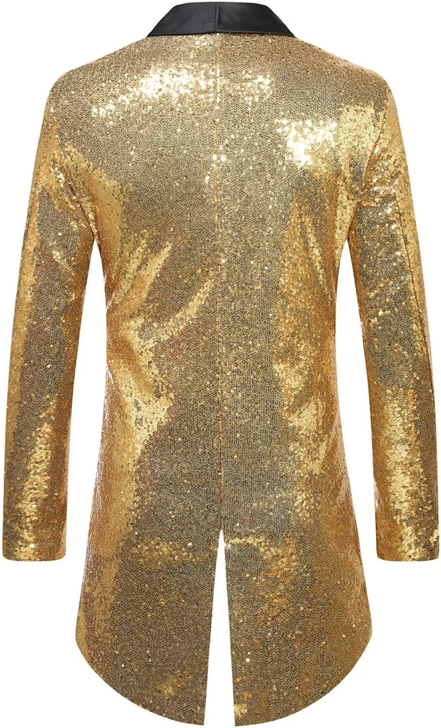 Mens Sequin Tuxedo Jacket Tails Slim Fit Tailcoat Dress Coat Swallowtail Dinner Wedding Party Blazer Suit Jackets