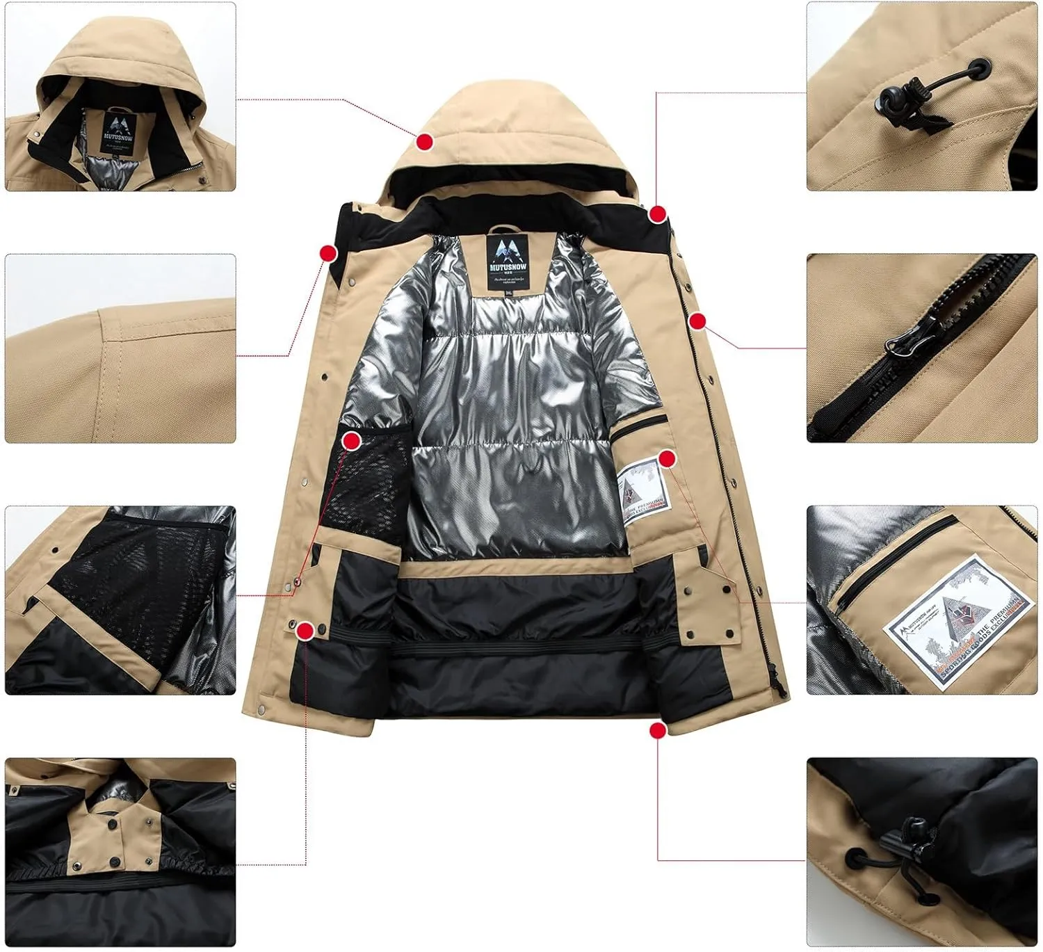 Men's Ski Jacket and Pants Set Waterproof Snowsuit Windproof Snow Suit Winter Outdoor Ski Suit