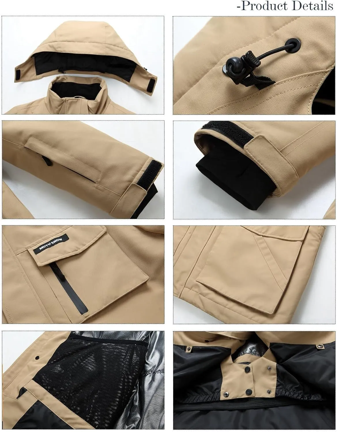 Men's Ski Jacket and Pants Set Waterproof Snowsuit Windproof Snow Suit Winter Outdoor Ski Suit