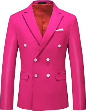 Mens Suit Jacket Double Breasted Blazer Men Slim Fit Casual Prom Wedding Daily Tux Suit Coats Blazer