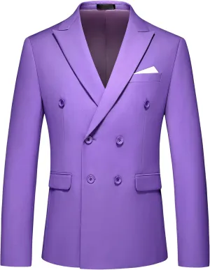 Mens Suit Jacket Double Breasted Blazer Men Slim Fit Casual Prom Wedding Daily Tux Suit Coats Blazer