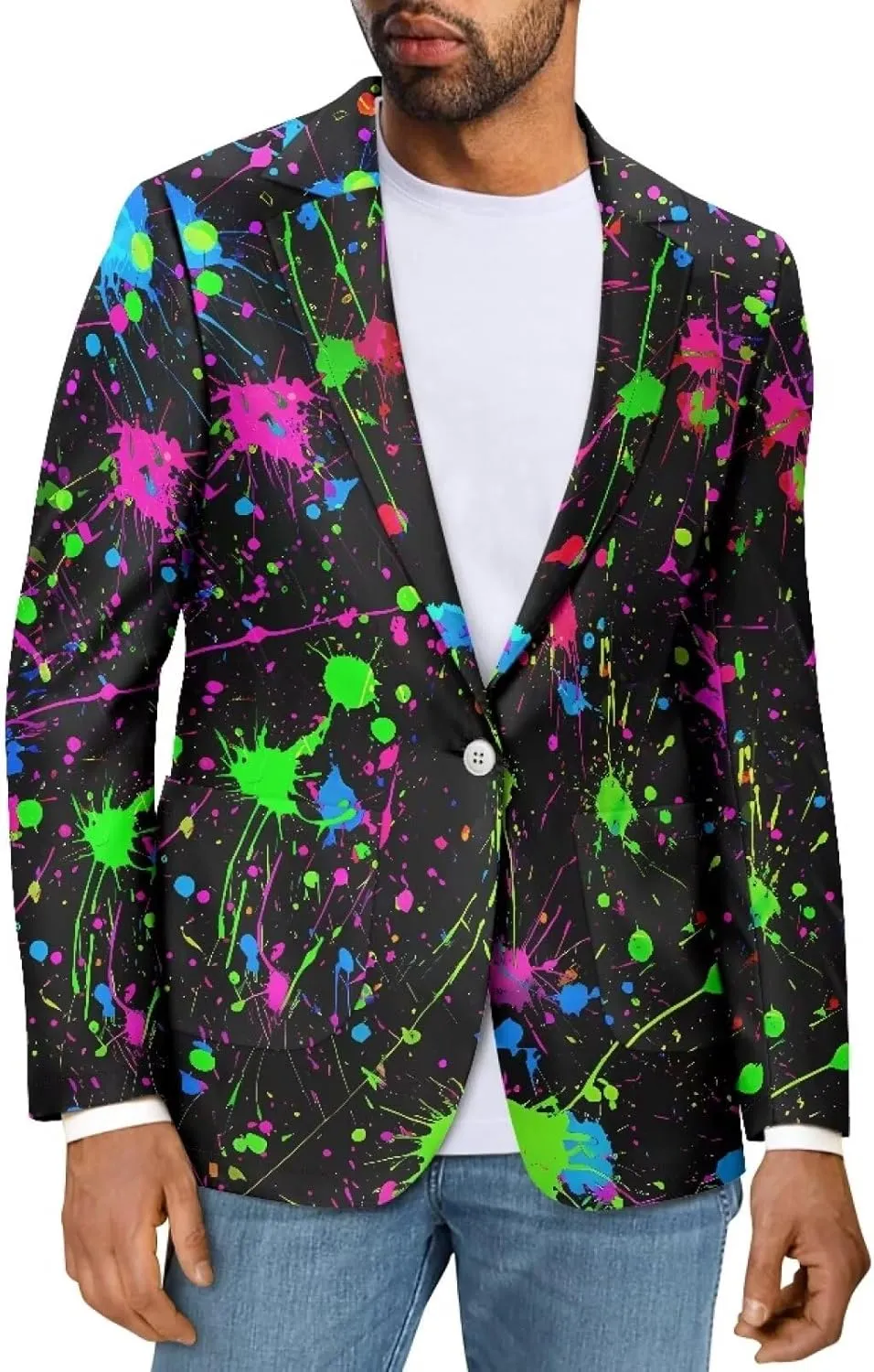 Men's Suit Jacket Fashion One Button Slim Fit Sport Coat Casual Knit Blazer Lightweight Mens Blazer Jacket XS-5XL