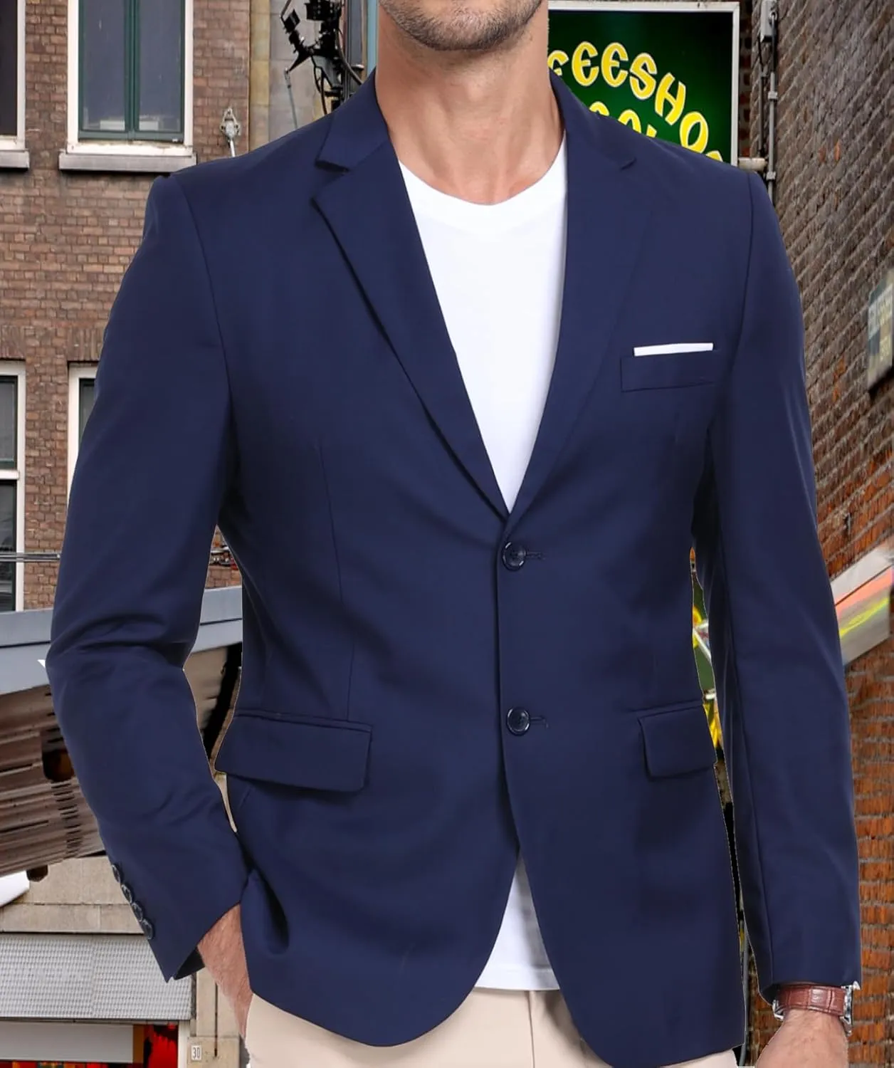 Mens Suit Jacket Slim Fit Blazer for Men Business Suit Blazer Lightweight Casual Sport Coats for Daily Summer Wedding