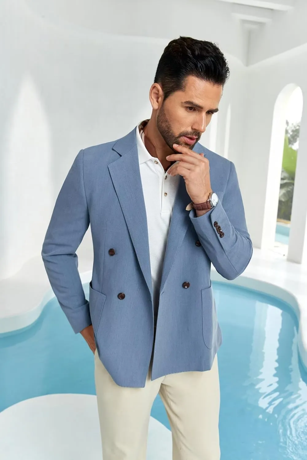 Mens Suit Jacket Slim Fit Blazer for Men Business Suit Blazer Lightweight Casual Sport Coats for Daily Summer Wedding