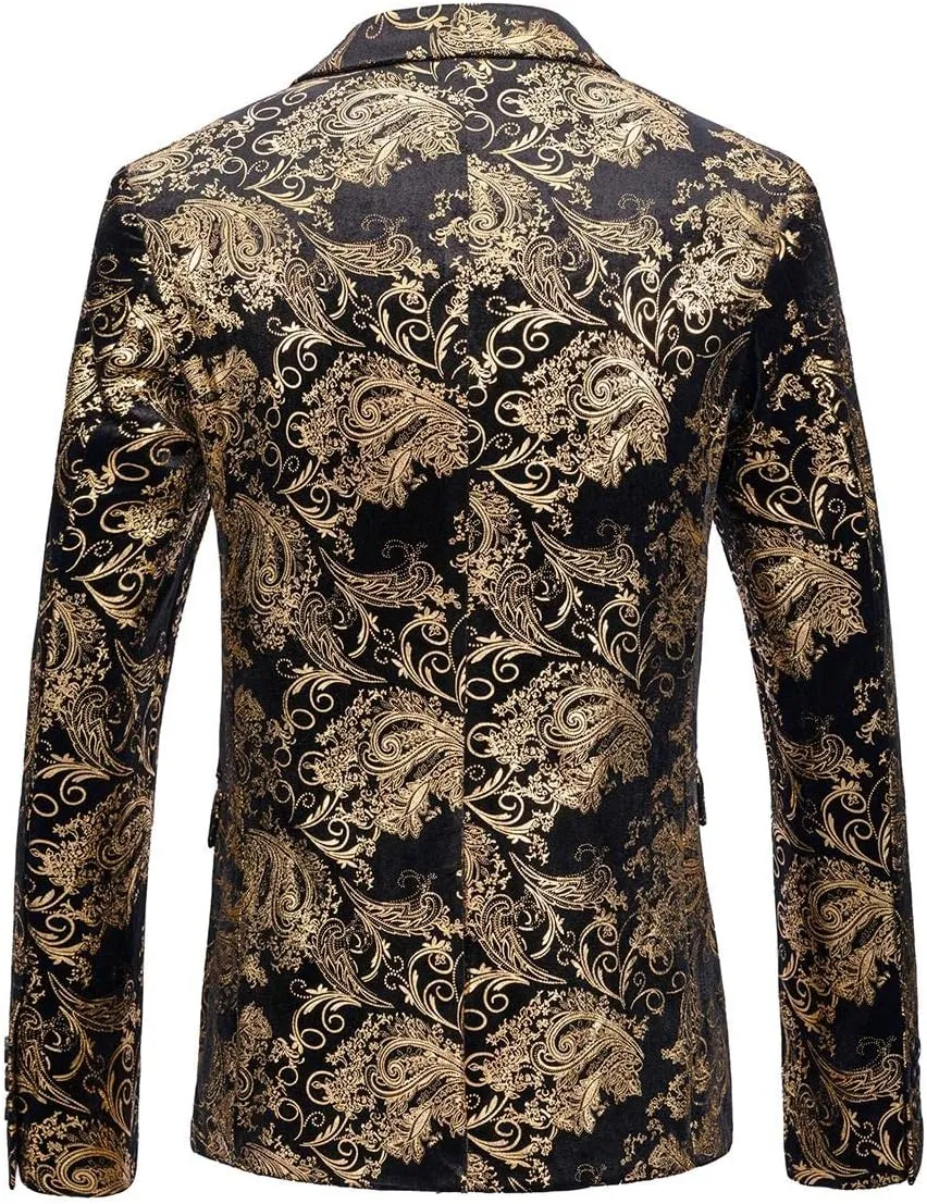 Mens Suit Slim Fit 2 Piece Formal Skinny Floral Tuxedo Suit Set Shawl Lapel for Wedding Dinner Party