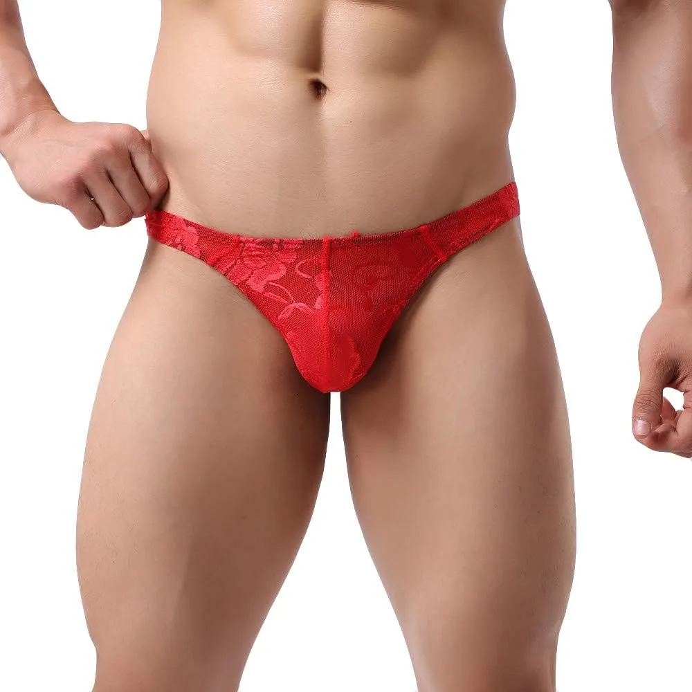 Mens Underwear Briefs Low Transparent Lace Sexy Air Underwear Waist Mesh Transparent Sexy Men's Men's underwear
