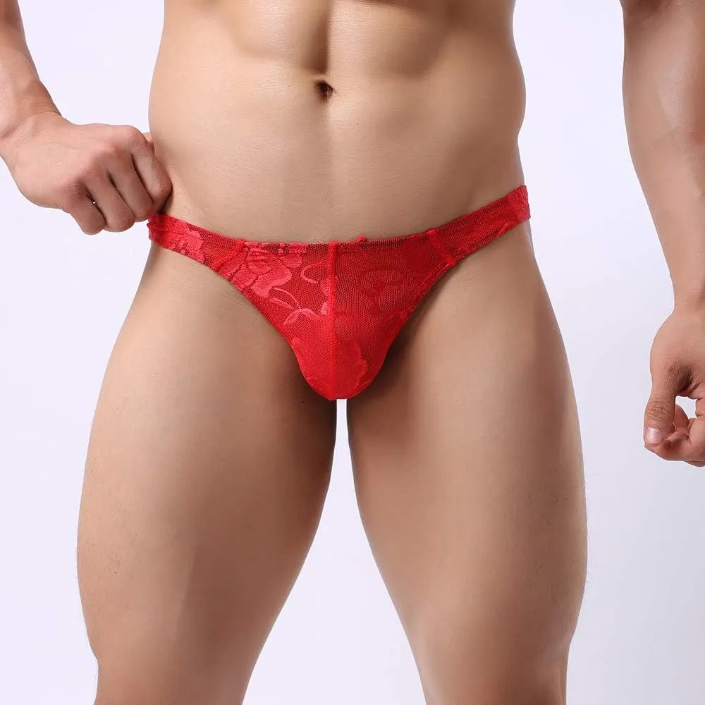 Mens Underwear Briefs Low Transparent Lace Sexy Air Underwear Waist Mesh Transparent Sexy Men's Men's underwear