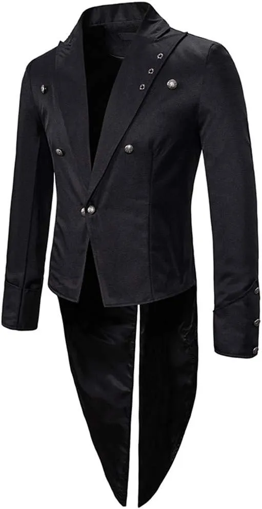 Mens Vintage Tuxedo Gothic Tailcoat Swallowtail Suit Jacket Party Show Tux Dress Coat Banquet Prom Blazer Jackets