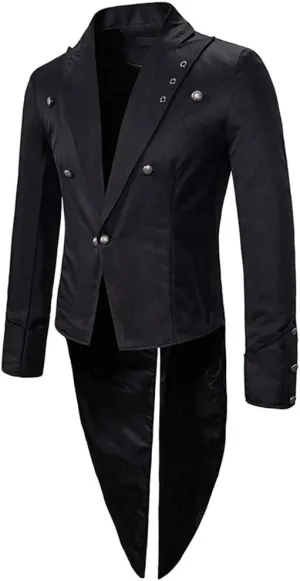 Mens Vintage Tuxedo Gothic Tailcoat Swallowtail Suit Jacket Party Show Tux Dress Coat Banquet Prom Blazer Jackets