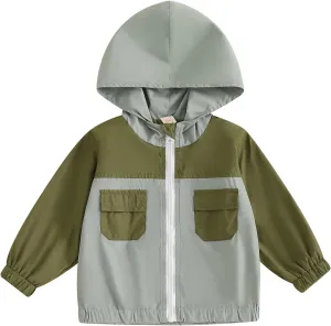 MERSARIPHY Toddler Boy Hoodies Baby Boy Jacket Lightweight Pocket Zip Up Hooded Jackets Baby Fall Winter Outwear