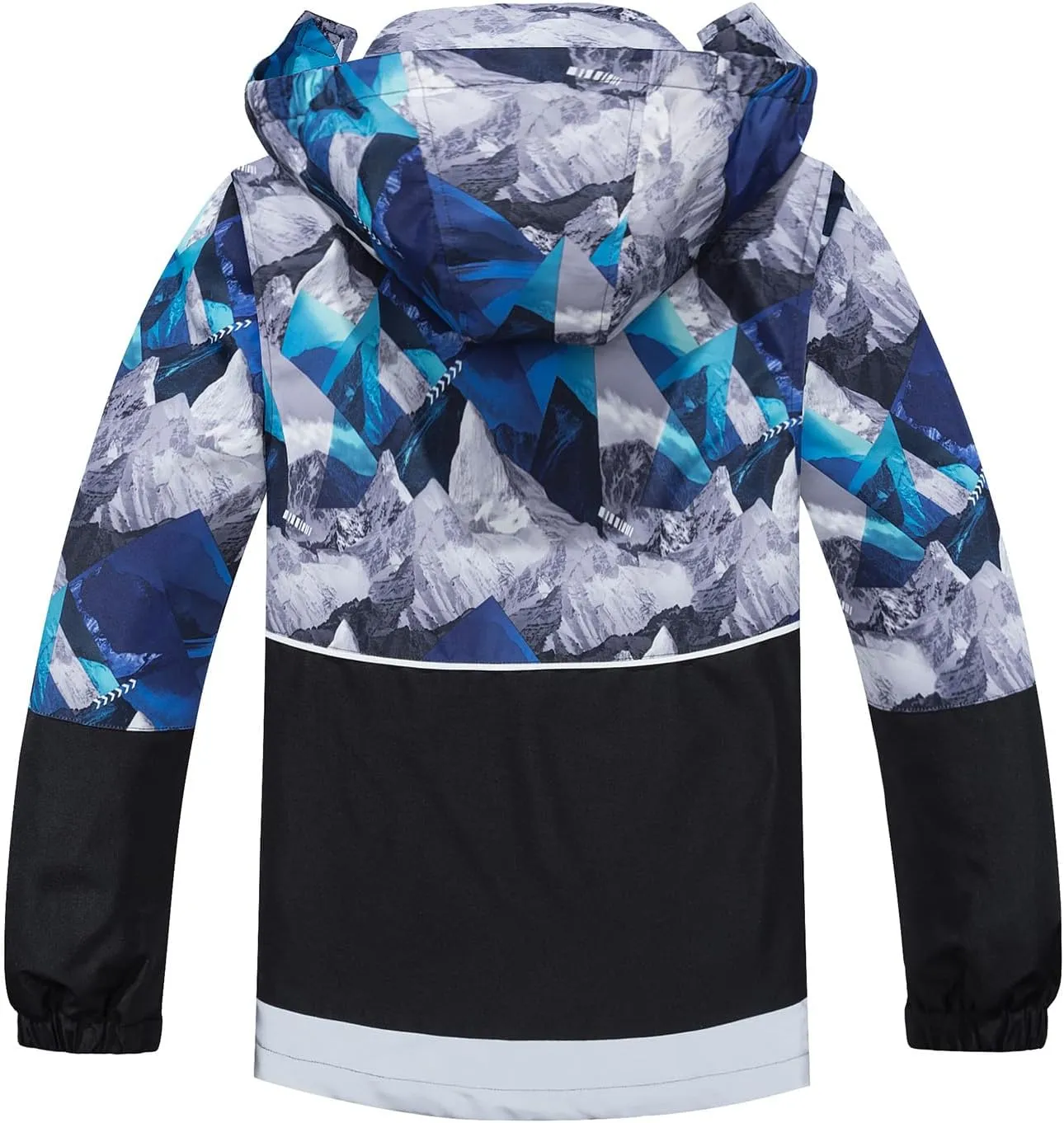 MGEOY Boys Girls Rain Jacket Lightweight Waterproof Hooded Fleece Lined Raincoat Windbreakers for Kids