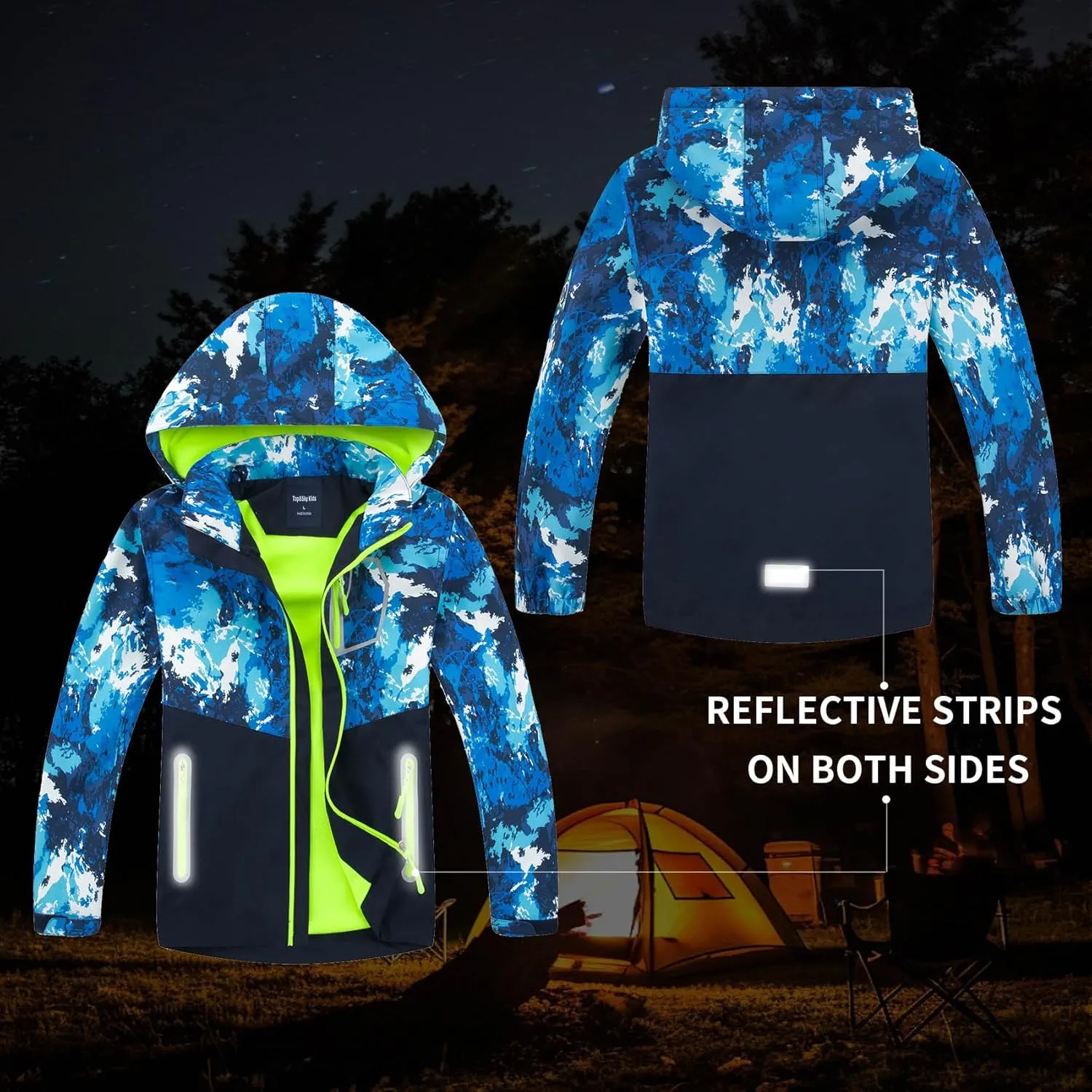 MGEOY Boys Girls Rain Jacket Lightweight Waterproof Hooded Fleece Lined Raincoat Windbreakers for Kids