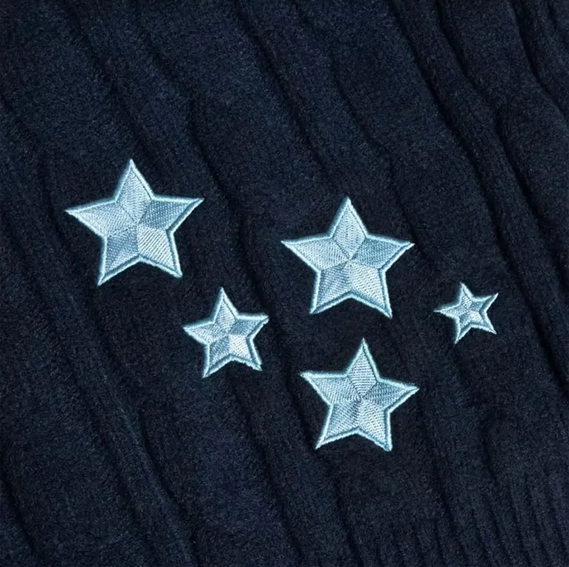 Midnights Cardigan - Cozy Knit Sweater Soft and Stylish Star Cardigan Fan Gift Navy Blue