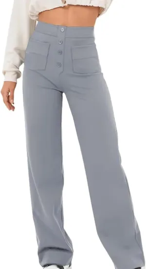 Miracharm Pants, Puliam Pants for Women, FlexiPants - Women's Casual High Waist Stretch Multiple Pockets Trousers