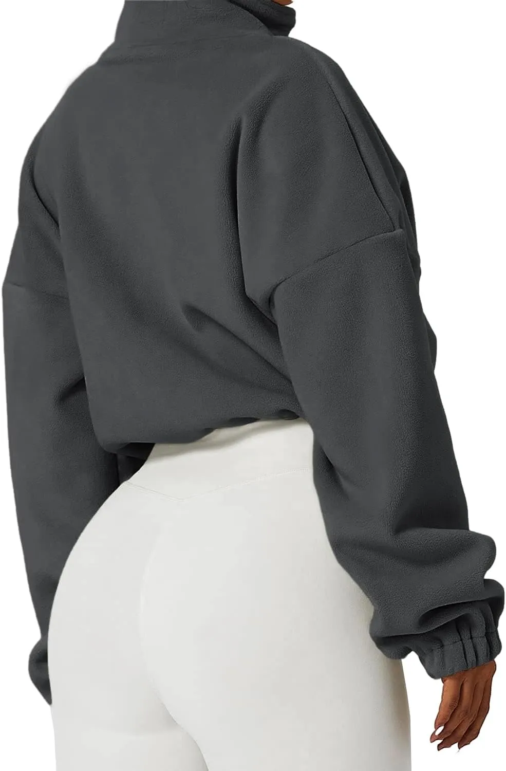 Muchpow Women's Casual Sweatshirts Fall Half Zip Up Hoodies Fleece Long Sleeve Crop Sherpa Fall Outfits 2023